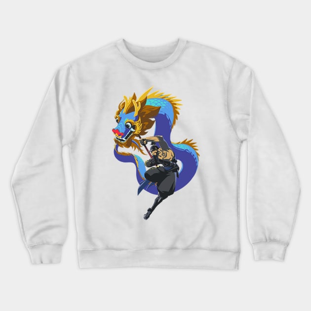 Hanzo Blue Dragon Crewneck Sweatshirt by Genessis